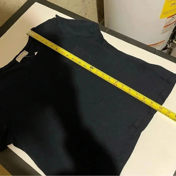 Frame NWT Women's Navy Blue Short Sleeve Crew Neck Oversized Silk T-Shirt Size M - Picture 9 of 10